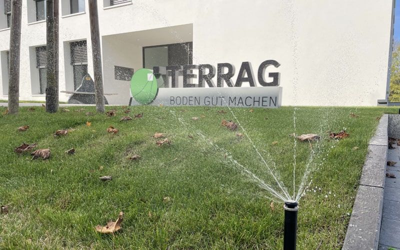 Bewässerungsanlagen Projekt für Rasen- und Beetflächen eines Bürokomplexes der Firma Terrag in Neunkirchen