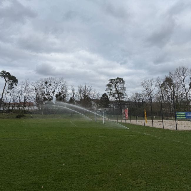 Sportplatzberegnung bei der Sportschule in Hessen