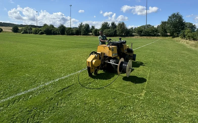 Bewässerungsanlage mit Perrot HYDRA Getrieberegnern für zwei Sportplätze in Roßdorf