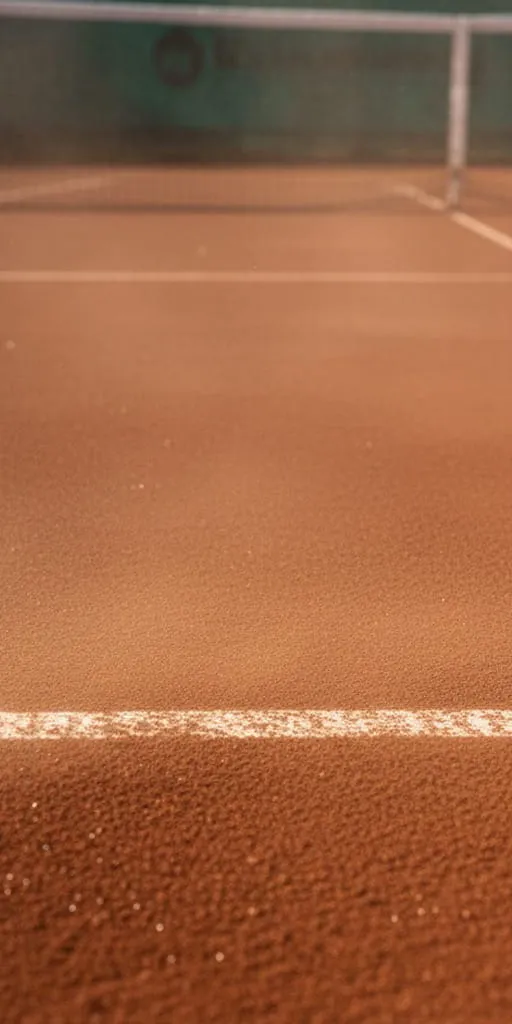 Detailaufnahme einer trockenen, staubigen Ziegelmehlschicht auf einem Tennisplatz zur Veranschaulichung des hohen Feuchtigkeitsbedarfs für stabiles Gleitverhalten